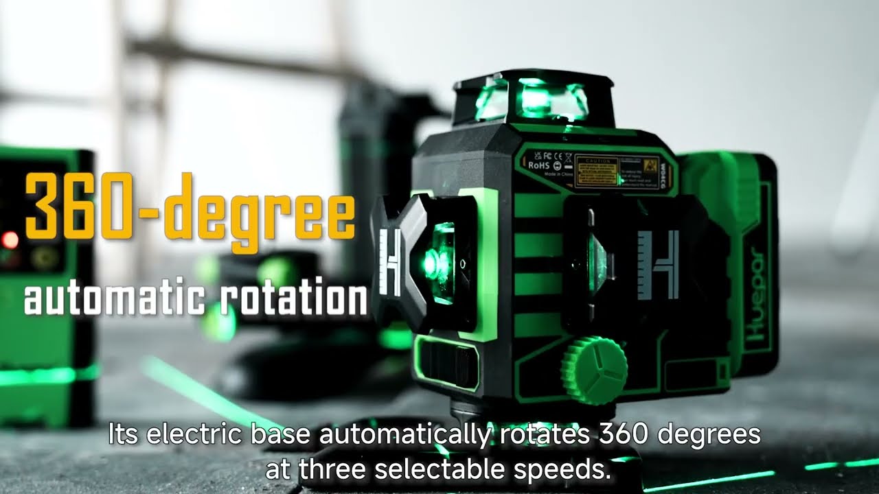 Huepar W04CG Laser Level with 3-Speed Electric Base - Innovative Design