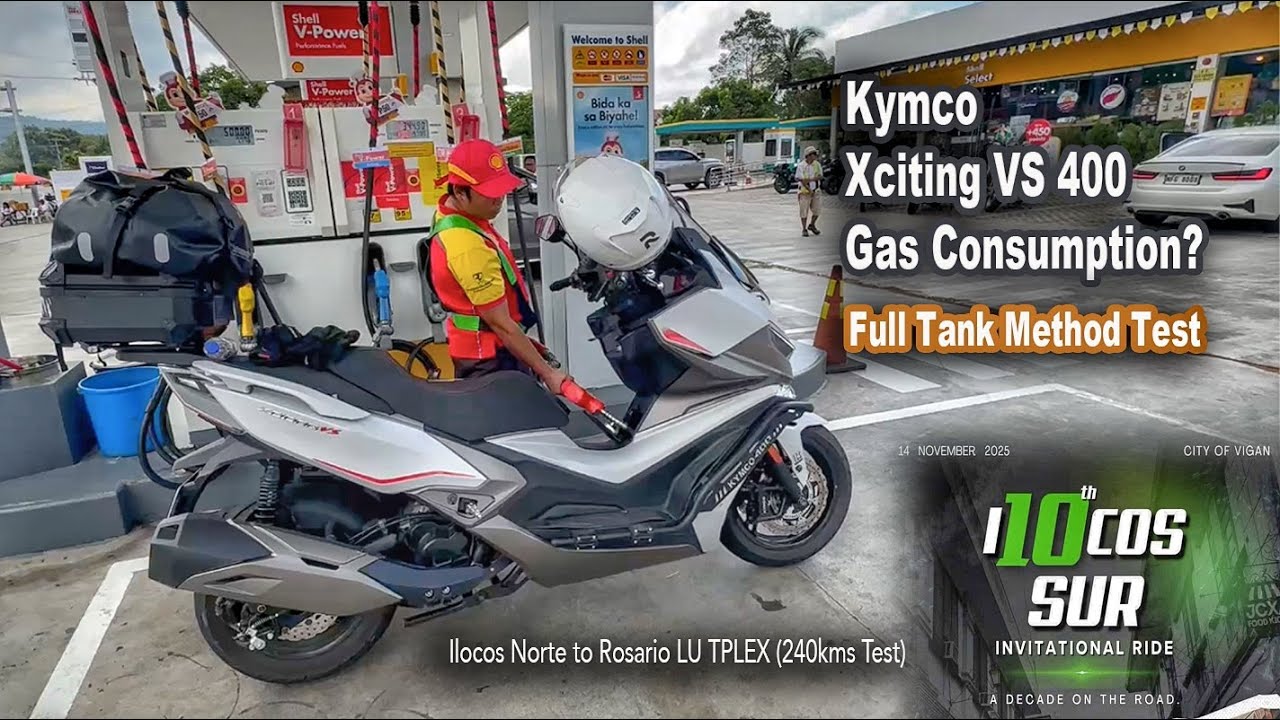 Kymco Xciting VS 400 Gas Consumption Full Tank Method Test | Ilocos Ride