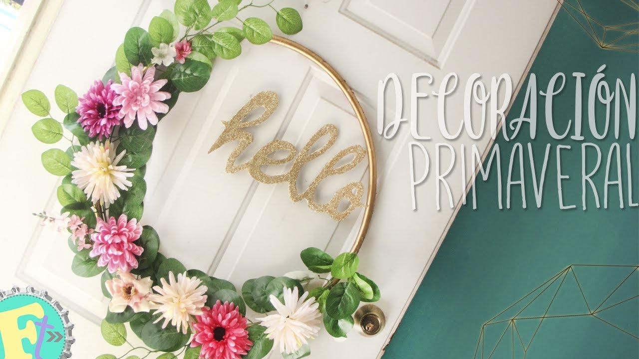 Corona PRIMAVERAL de FLORES para tu puerta! MUY FÁCIL! //Floritere