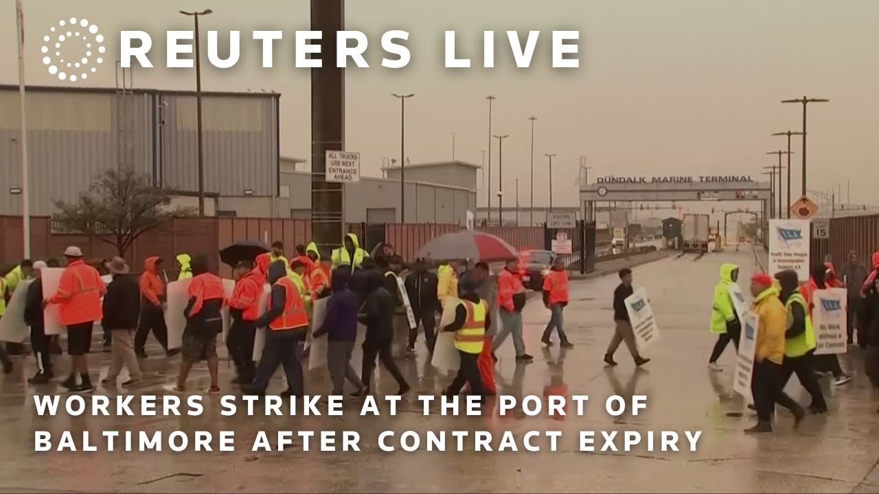 LIVE: Workers strike at the Port of Baltimore after their contract expires