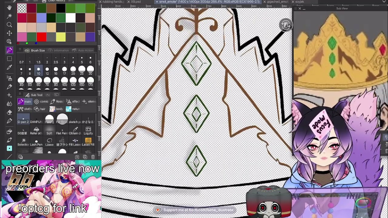 Working on Commissions for @thickerwheat !optcg |  !patreon | !lurk | !vgen | !tts | !discord | !sho