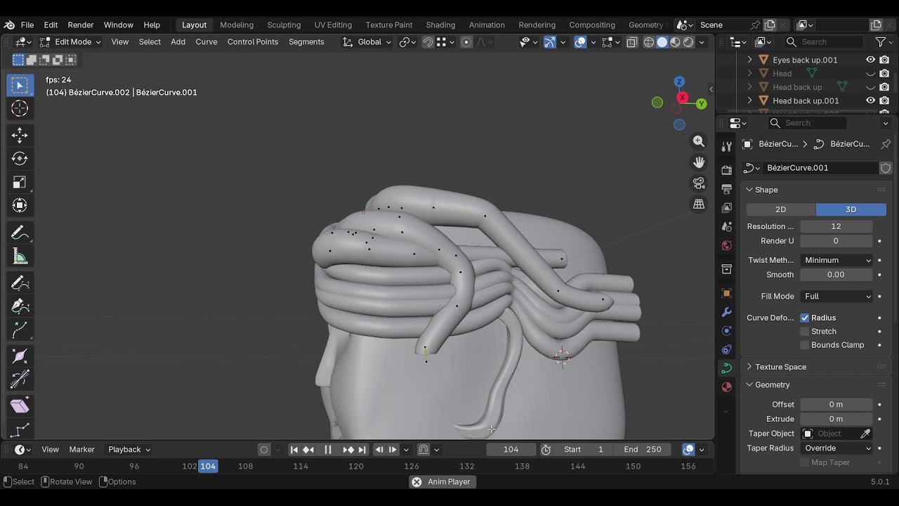 Making hair in Blender