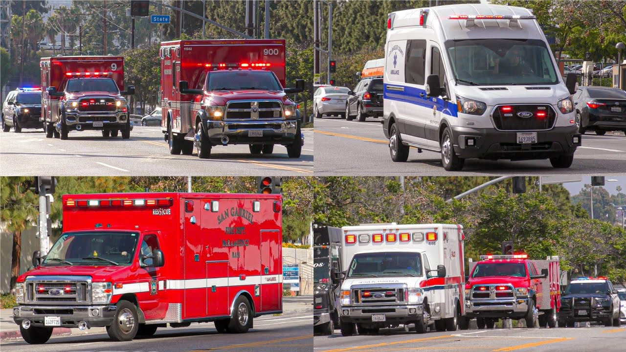 Emergency Vehicles Transporting to Los Angeles General Medical Center (Compilation)
