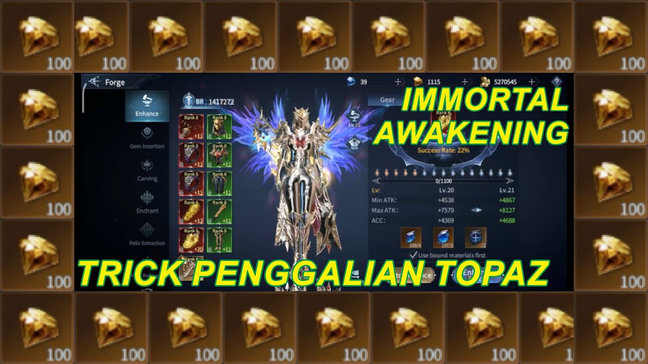 IMMORTAL AWAKENING - TOPAZ FARMING EXPLOIT! (Awas Resiko Banned!!)