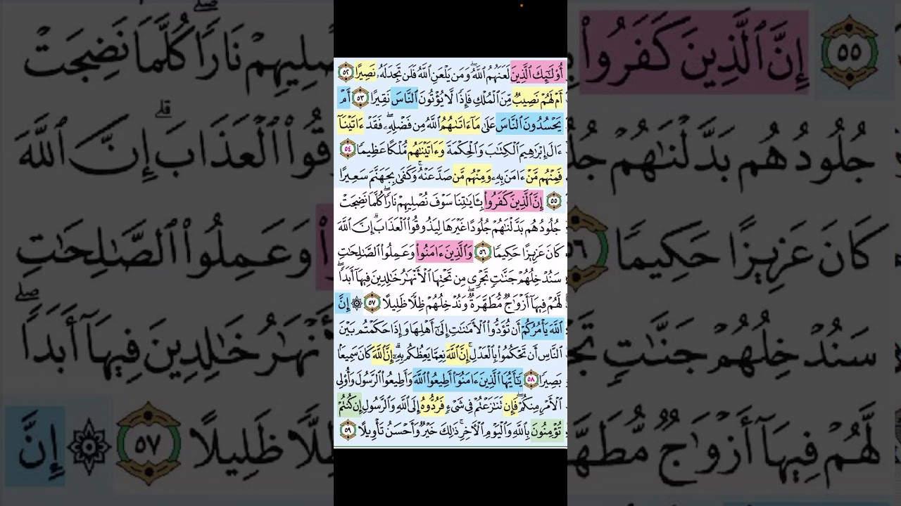 تربيطات ومتشابهات النسآء ٥٨-٧٣