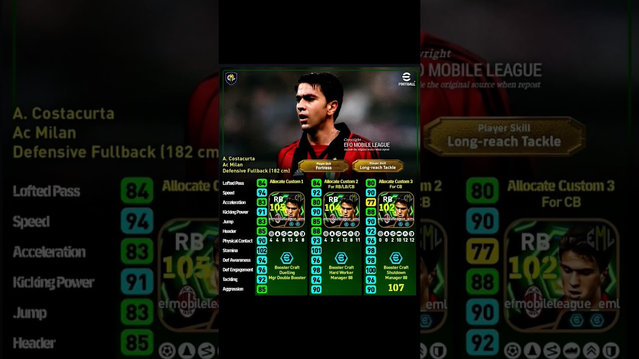 Epic Double Booster Alessandro Costacurta 🔥 #trainingguide #efootball #efootball2026