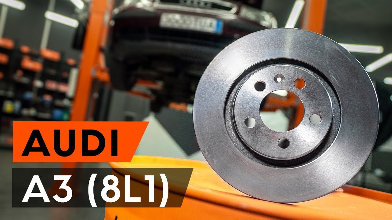 Hvordan bytte foran bremseskiver der på  AUDI A3 1 (8L1) [BRUKSANVISNING AUTODOC]