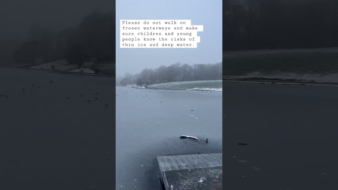 Please do not walk on frozen lakes and ponds in Liverpool, the ice in thin and incredibly dangerous