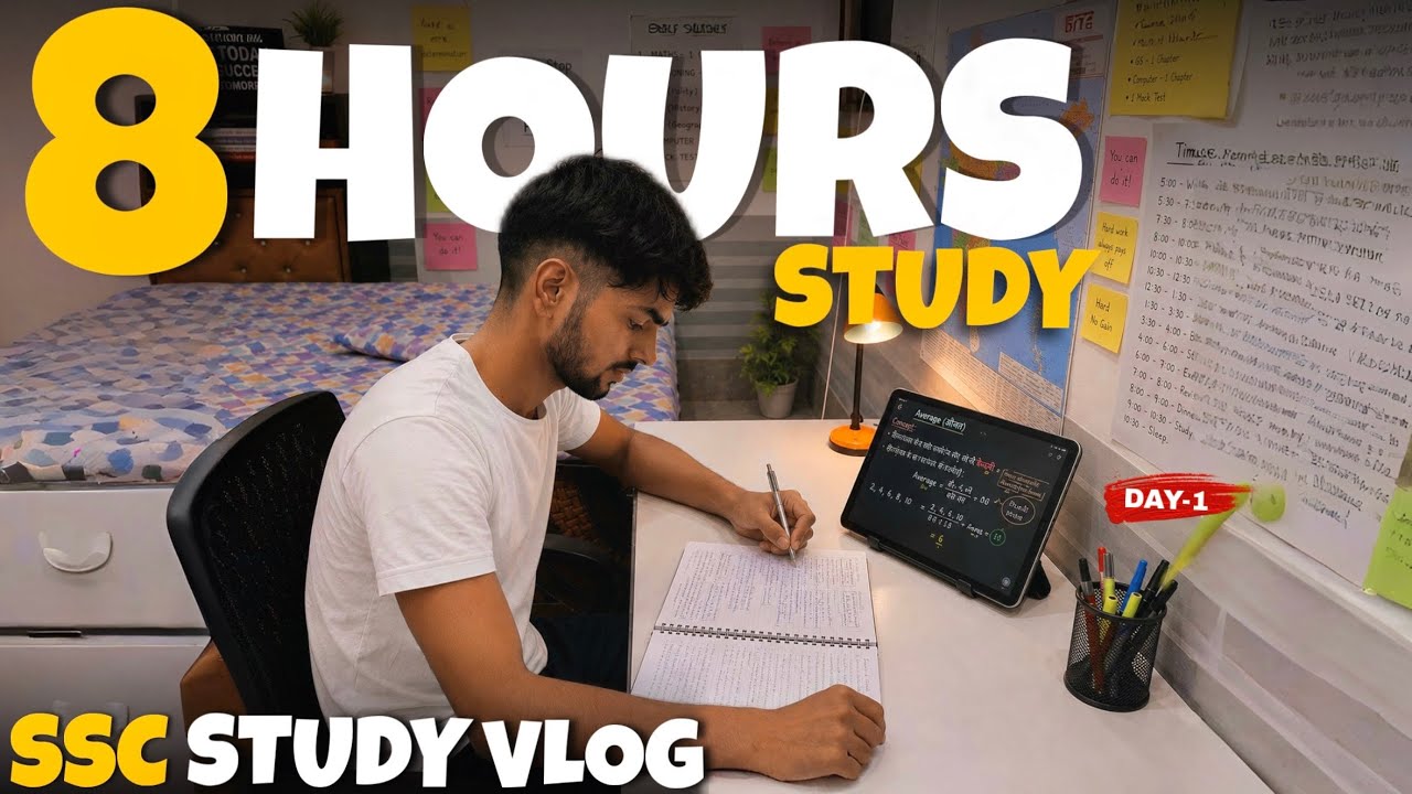 🔥 8 HOURS STUDY ROUTINE | SSC CGL 2026 Preparation 📚 | Study Vlog