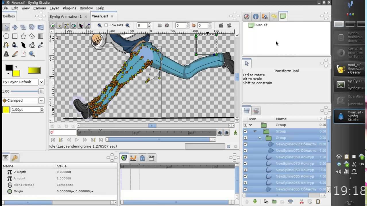 Synfig: Bones automatic linking feature