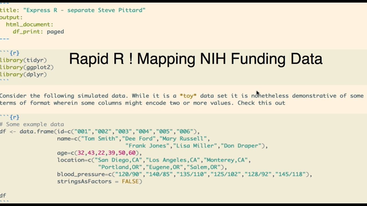 Rapid R - Mapping NIH Funding Data