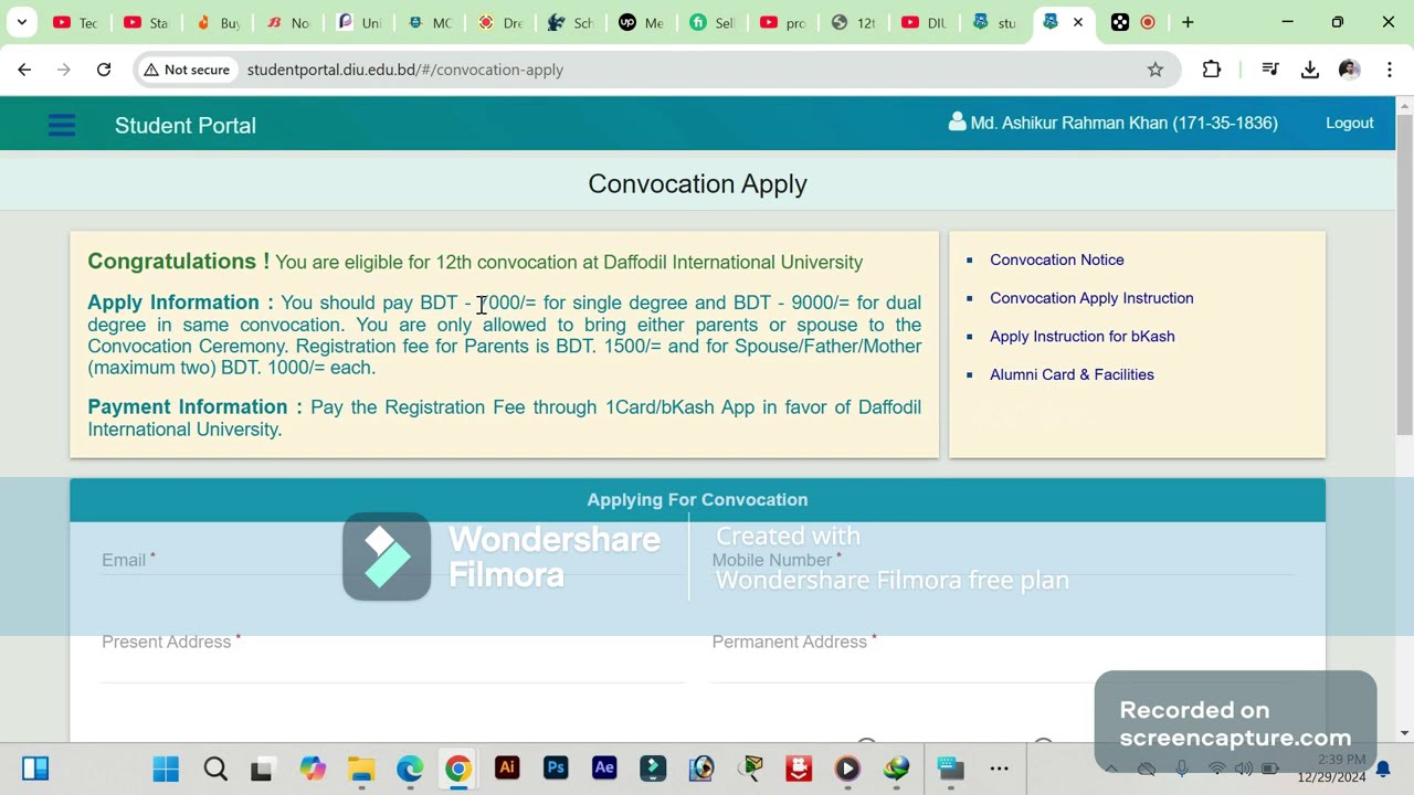 DIU Convocation Application Guide: Step-by-Step Tutorial | Full Process