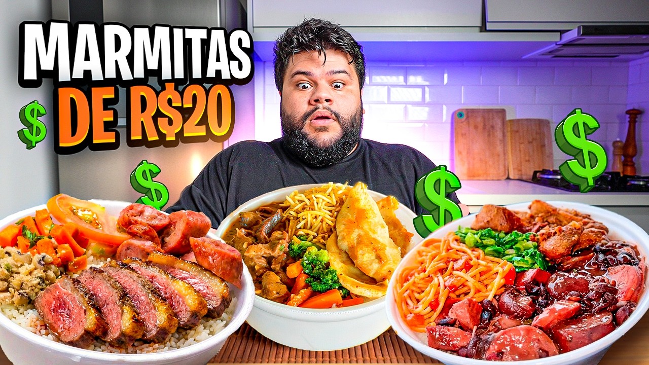 VALE A PENA? Comi as MARMITAS de R$ 20,00 do App e me surpreendi! 🍱🤑