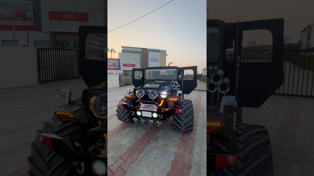 Full modified black colour jeep ready on ASHU MODIFIED JEEPS M.98726-00310 #jeep #4x4jeep #shorts