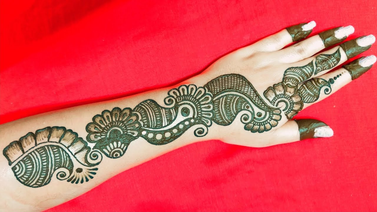 VERY EASY AND BEAUTIFUL SIMPLE ARABIC MEHNDI DESIGN FOR BACK HAND