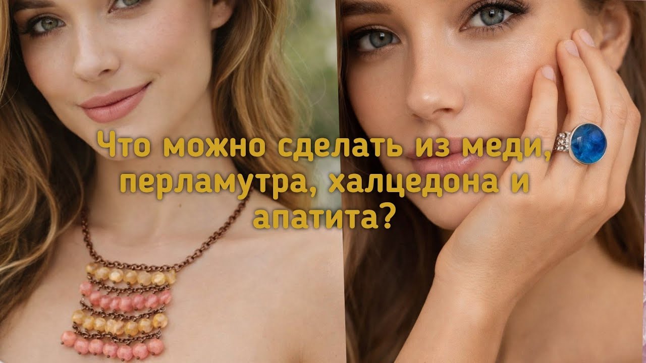 Мои работы #126. Что можно сделать из меди, перламутра, халцедона и апатита? Показываю 2 работы.