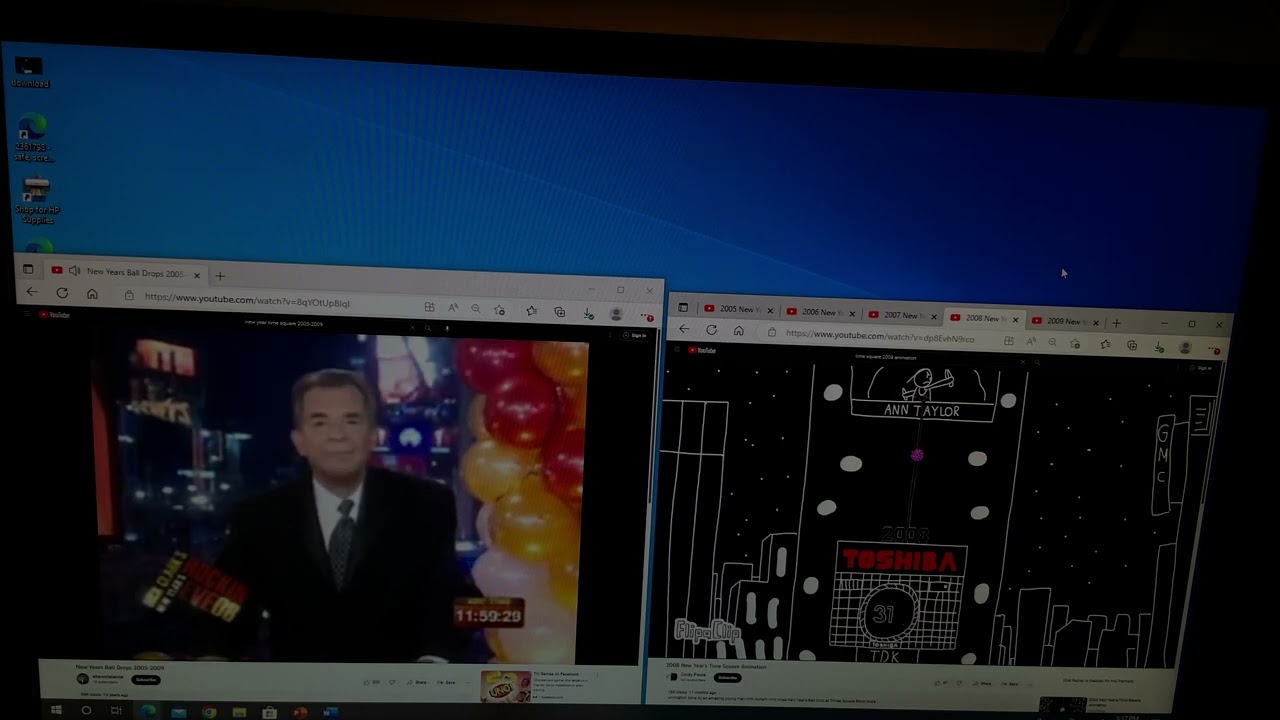New Years Ball Drops 2005 2009 Side By Side Original vs Animation