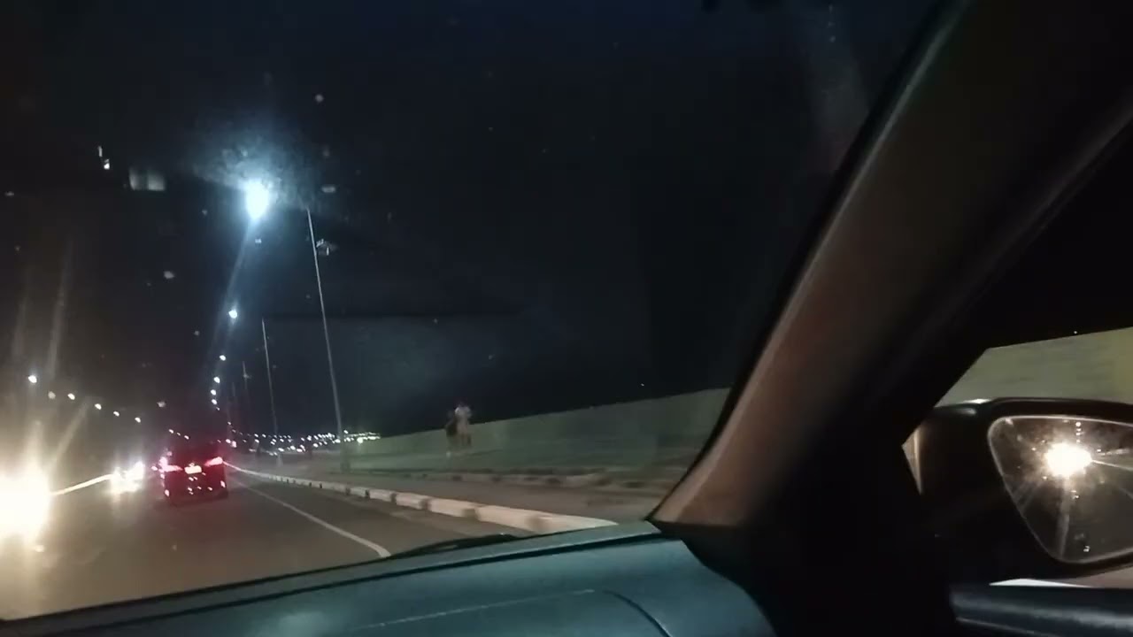 Davao City coastal road view at night
