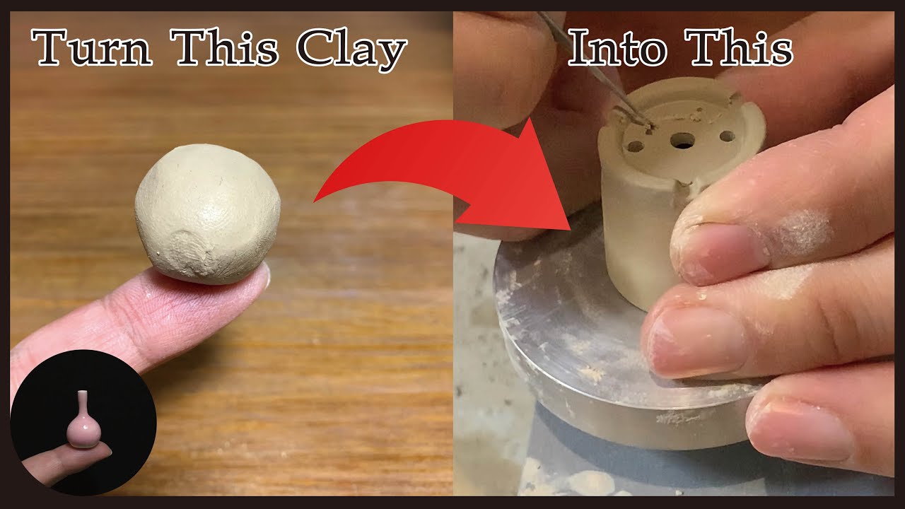 【陶芸】豆盆栽用の豆鉢の作り方　How to make a mini pot for Bonsai
