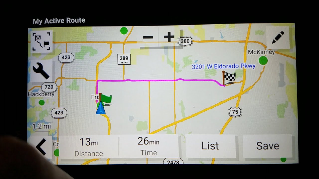 Set alternate start location for navigation route, Garmin DriveSmart 66