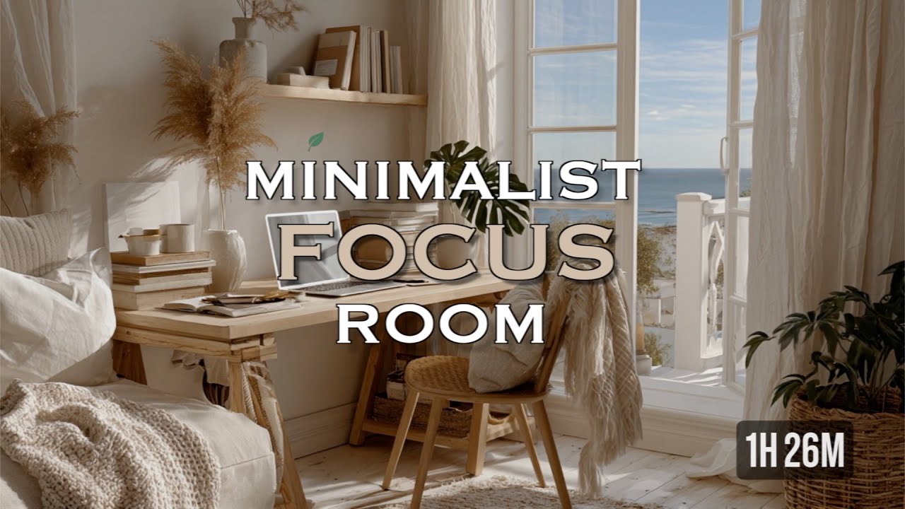 Minimalist Focus Room 🌿 Calm Piano & Synth Beats for Study, Work & Creativity 1H26M