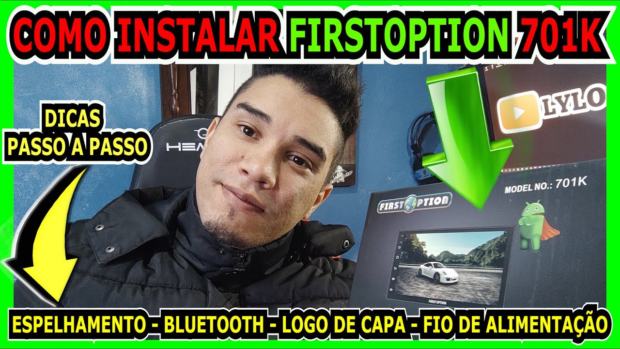 Central multimídia mp5 firstoption 701k Android - como Instalar colocar logo bluetooth espelhamento
