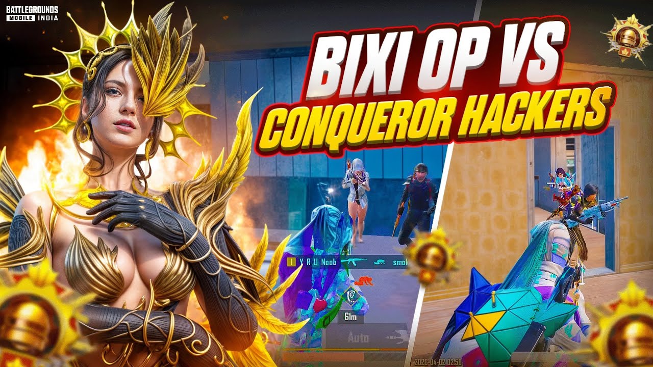 Bixi Op vs Conqueror Hackers 🔥 Intense Solo vs Squad Conqueror Lobby 1v4 | BGMI Gameplay & Clutches