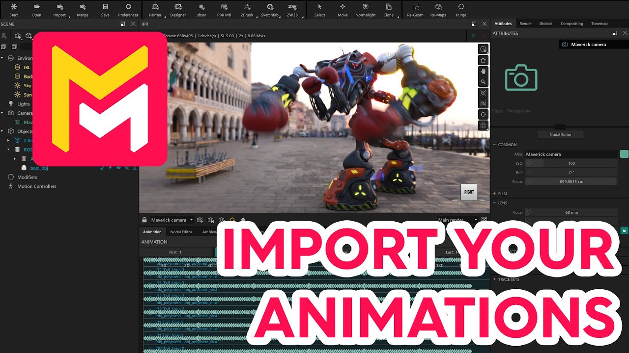 MAVERICK RENDER: 42 12 IMPORT YOUR ANIMATIONS