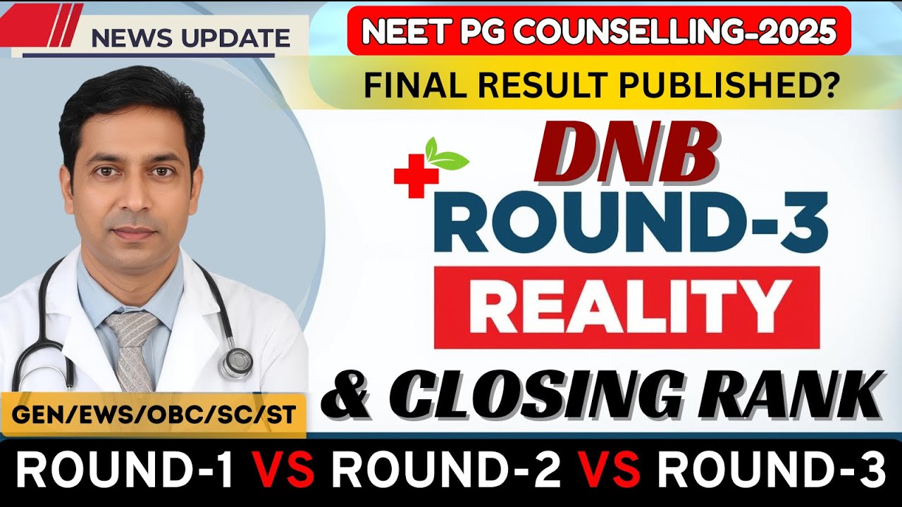NEET PG 2025 Round-3 Final Result Update & DNB Cutoff Analysis | Category-Wise Shift Explained 📊