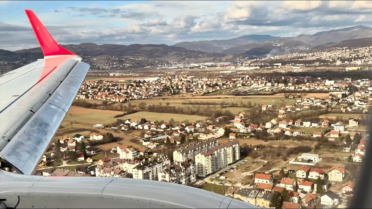 Landing in SARAJEVO 🇧🇦 | Austrian Airlines | Embraer 195