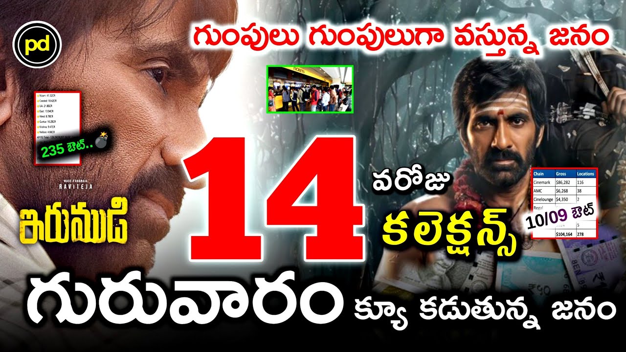 14th Day Irumudi Movie Collections / Ravi Teja Irumudi Movie Collections / Irumudi Movie collections