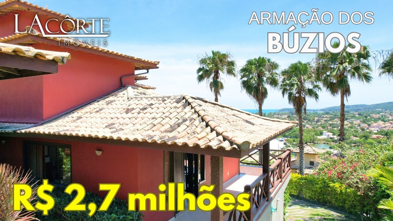 BELA CASA VISTA MAR EM CONDOMÍNIO SUPER EXCLUSIVO EM BÚZIOS! APENAS 800 METROS DE FAMOSA PRAIA!!!