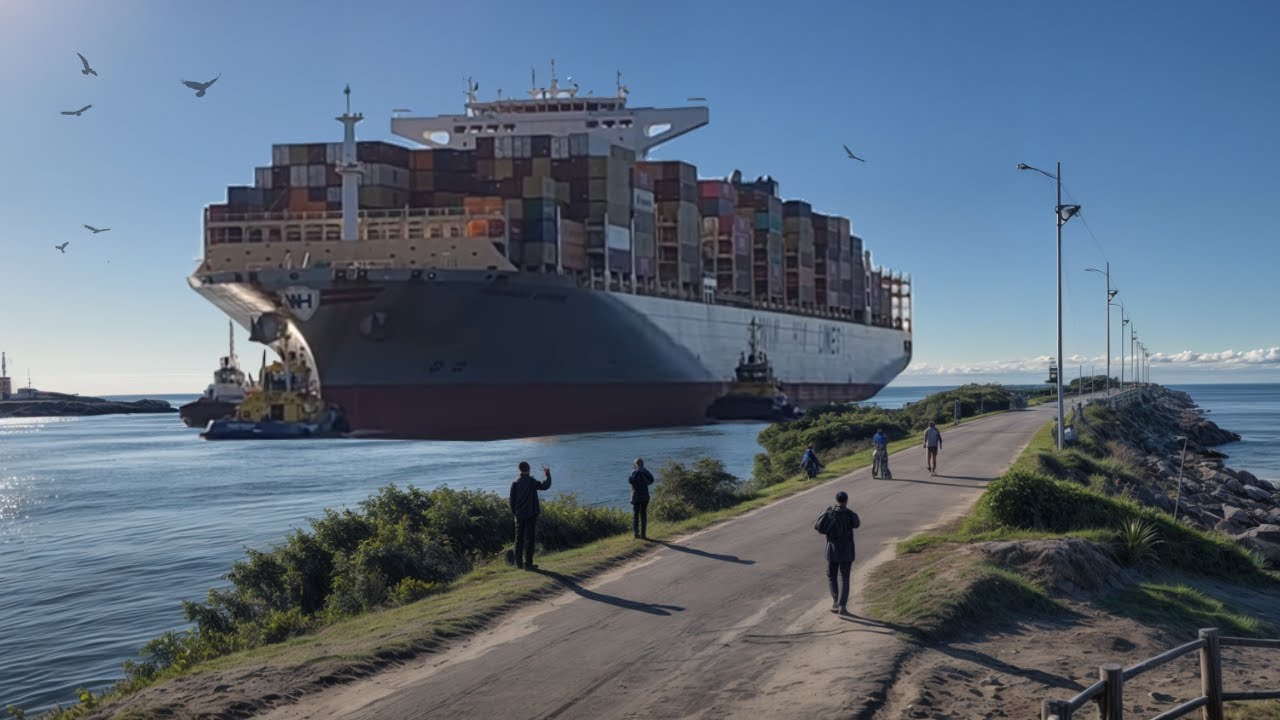 NAVIO de carga chegando no Rio Itajaí 330 Metros de Comprimento