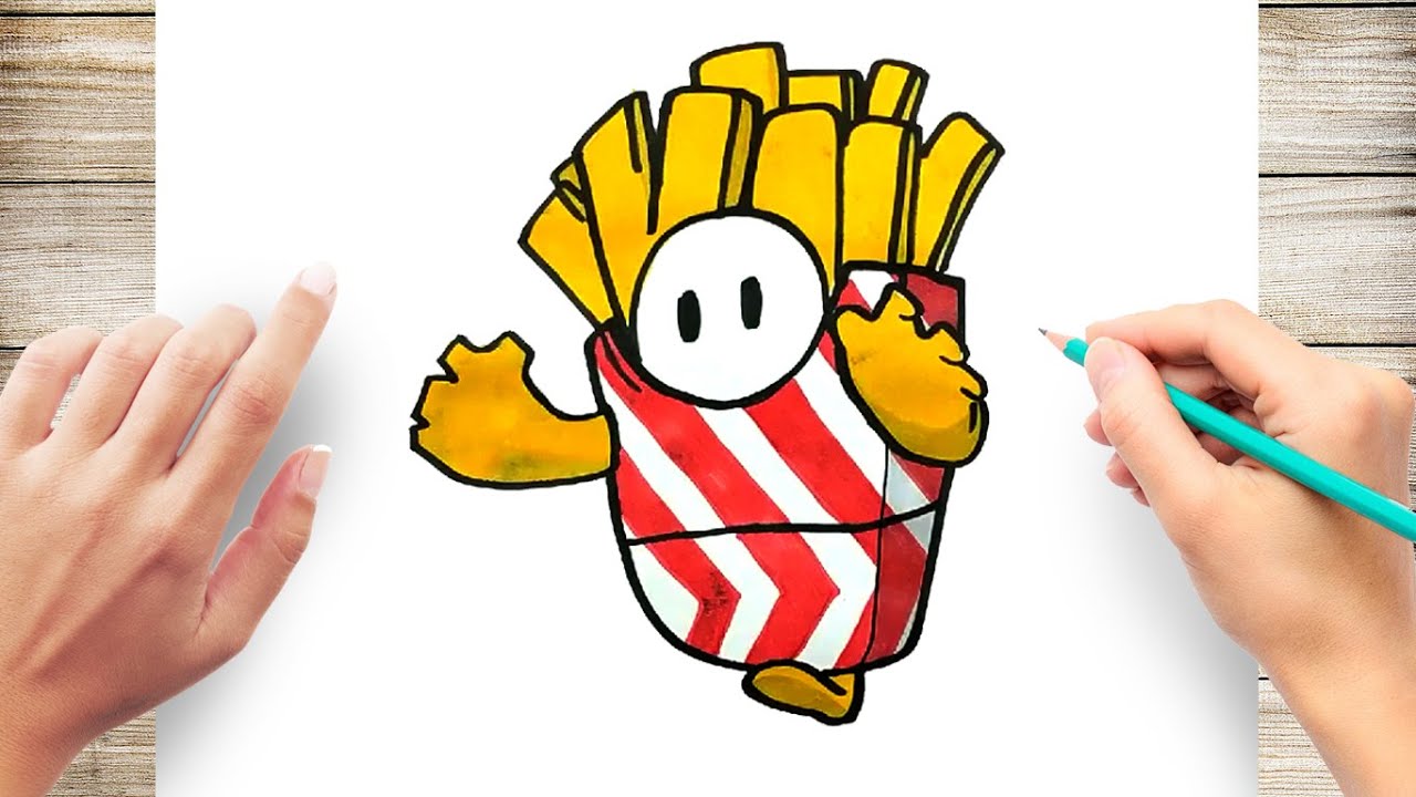 How to Draw French Fries Skin from Fall Guys