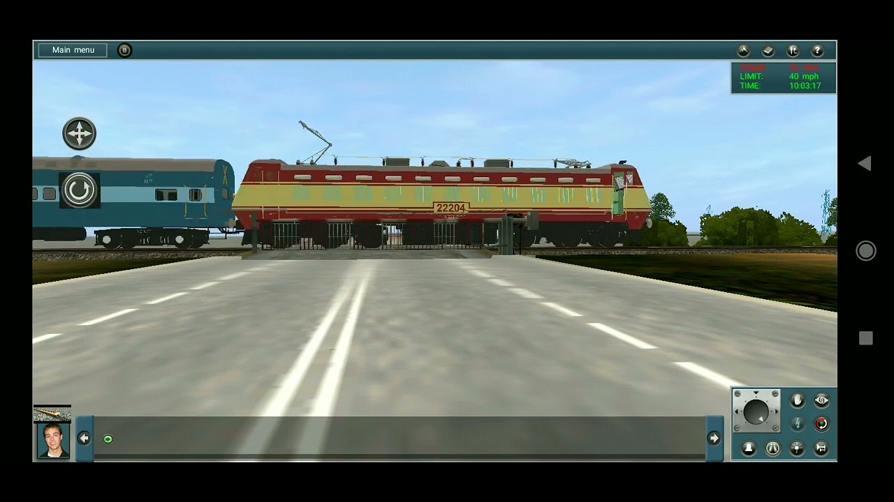 Level crossing Wap-4 with ICF  blue livery double decker Express