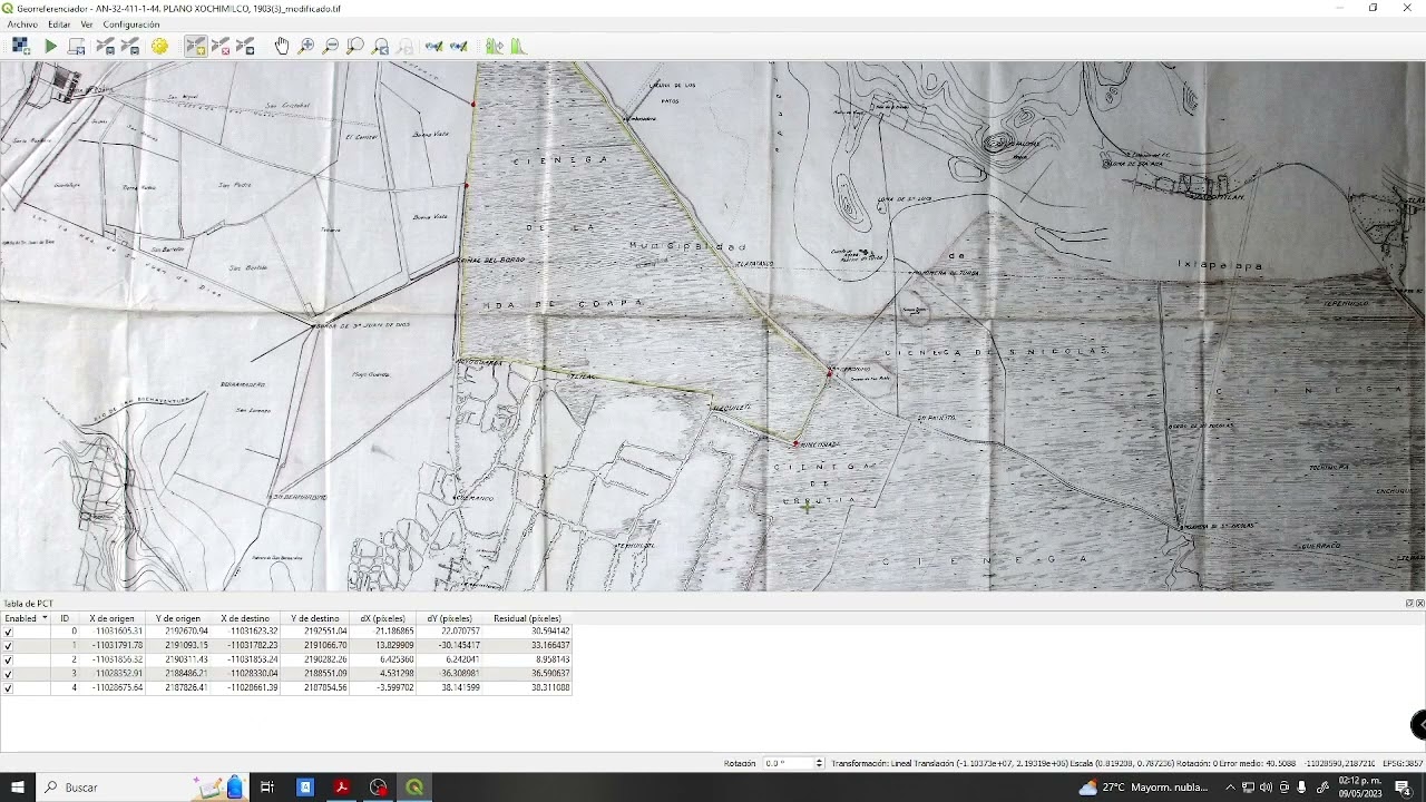 Georeferenciación de mapas antiguos en qgis