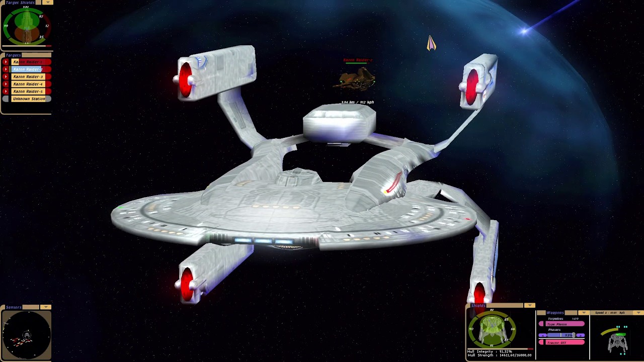 Akira X Class vs Kazon Fighters | KM | Star Trek Bridge Commander