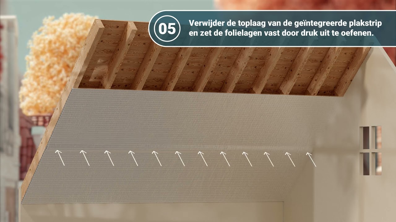 Verwerking ALU Seal - Reflecterende isolatiefolie - Dampdicht vanaf de binnenzijde