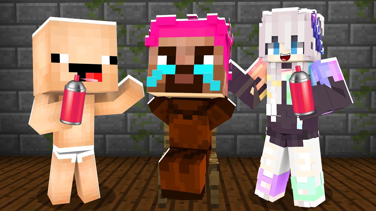 FAKİRBEBEĞİN SAÇINI PEMBEYE BOYADIK 😂- Minecraft