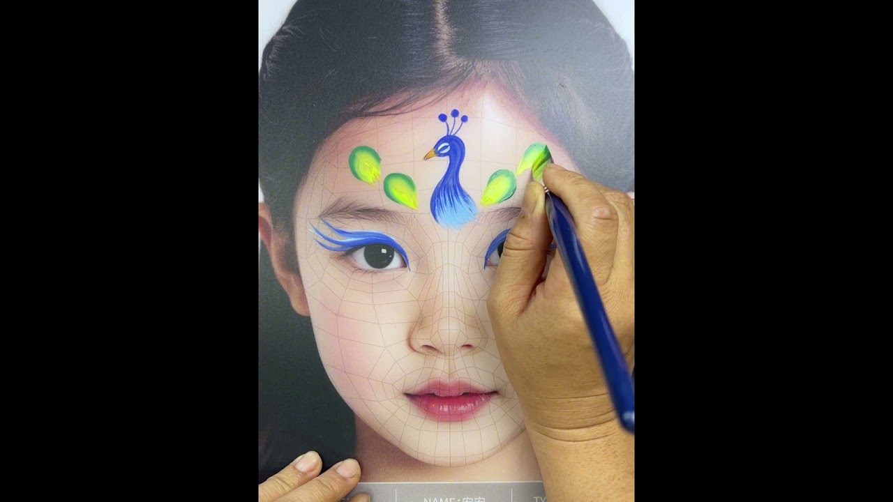 Peacock Face Painting Tutorial