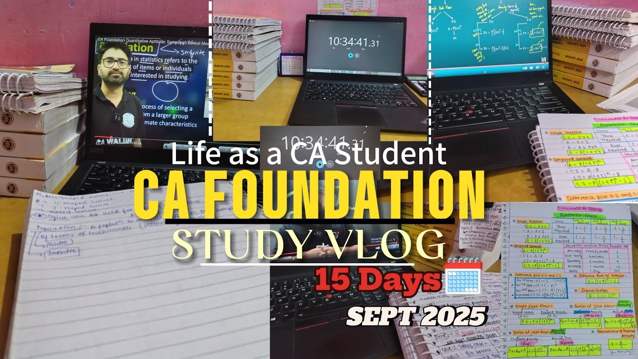 CA FOUNDATION STUDY VLOG | SEPT 2025 ATTEMPT 🗓️ | Daily minivlog Life as a CA Student 📚📝 #ca #icai 
