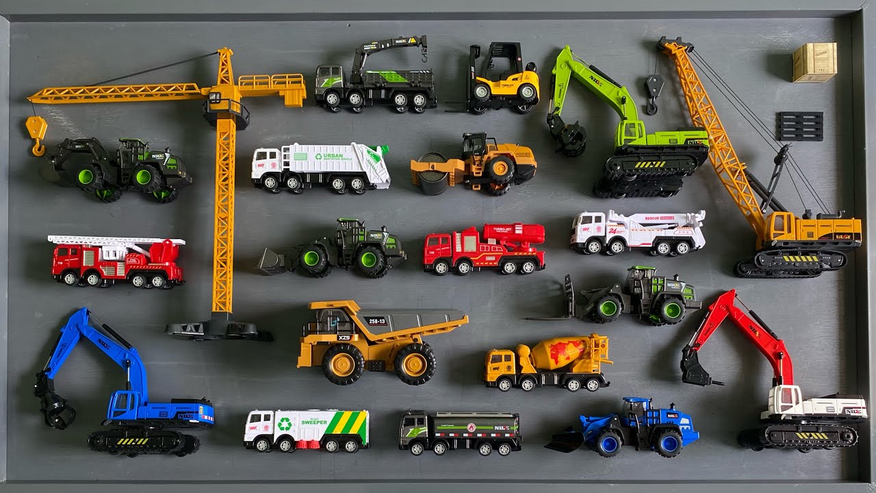 Excavator, Forklift, Tractor, Bulldozer & Dump Truck Mini – Koleksi Alat Berat Konstruksi Realistis