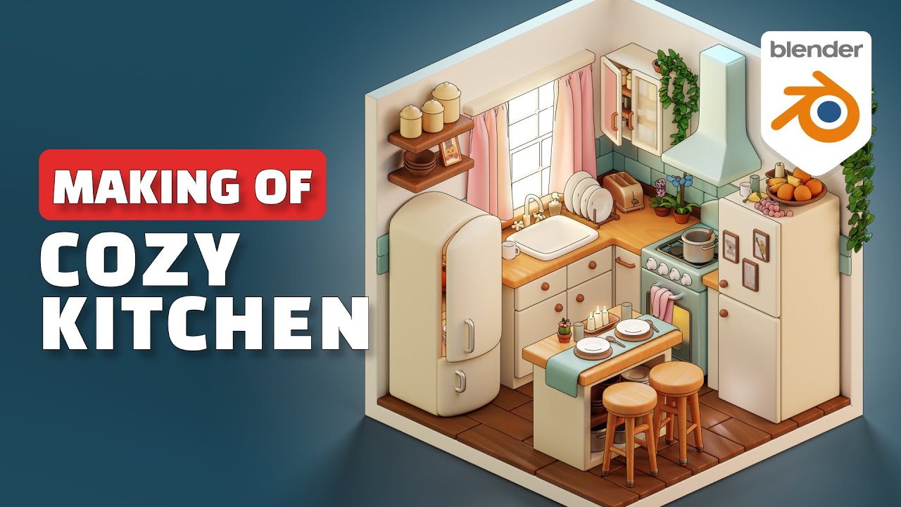 Blender Making of - Cozy Kitchen Timelapse