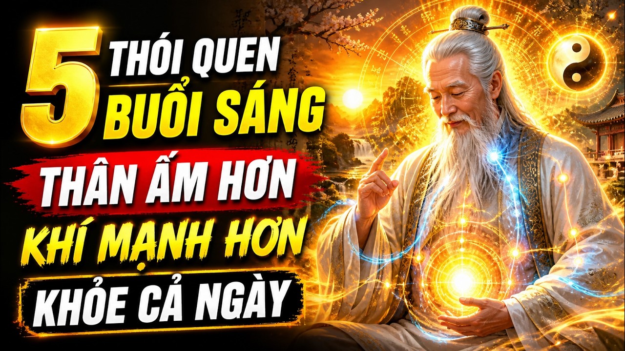 THỨC DẬY VỚI 5 THÓI QUEN SẠC ĐẦY DƯƠNG KHÍ Bí quyết cổ nhân thân ấm  khí mạnh sống khỏe trọn ngày