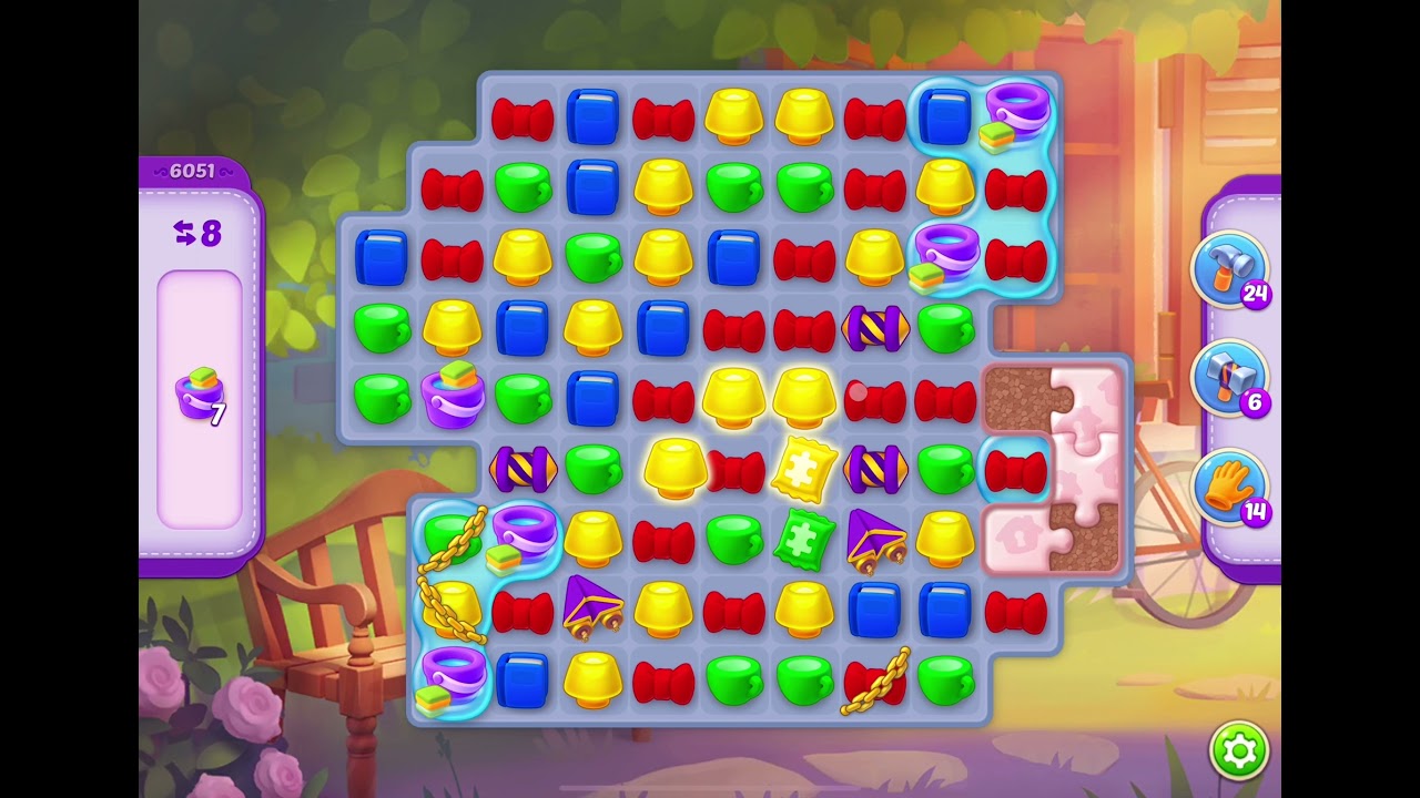 HomeScapes Level 6051 no boosters (15 moves)