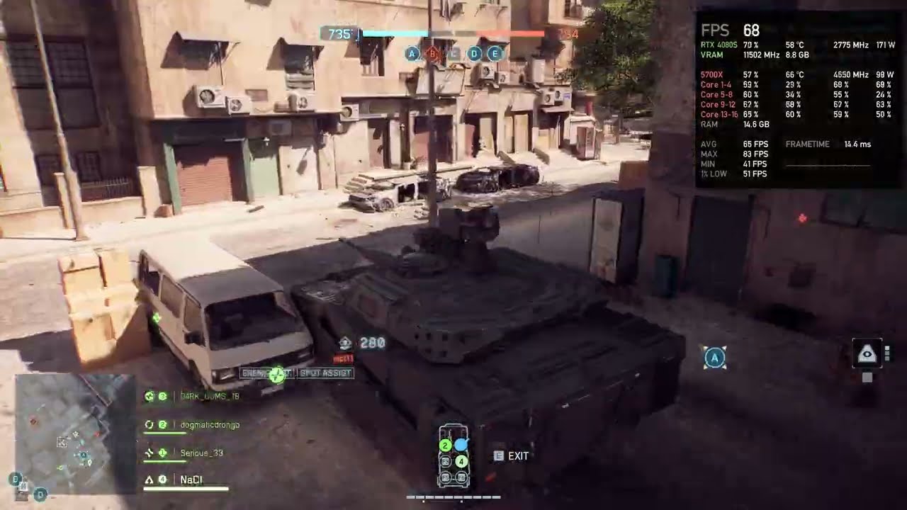 BF6 Beta Ryzen 7 5700X RTX 4080 Super 1440p Ultra