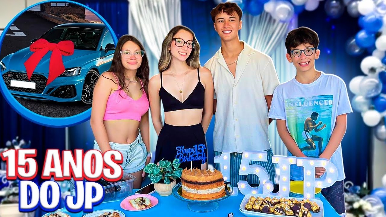 FOMOS NA FESTA DE ANIVERSÁRIO DE 15 ANOS DO JP DA FAMÍLIA MARIA CLARA E JP! 😱ELE TEVE  UMA SURPRESA