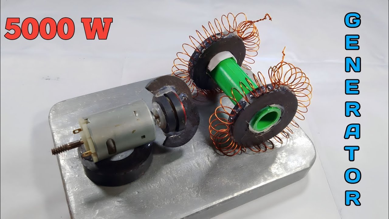 Free energy Generator 220v use copper wire and magnet I Homemade 5000 W electricity generator