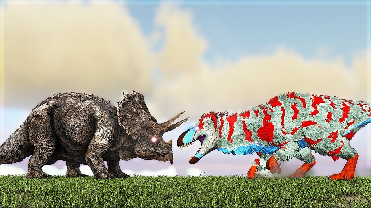 NEW TITAN TRIKE VS DAWNBREAKER YUTYRANNUS BOSS (ARK SURVIVAL EVOLVED BATTLE)