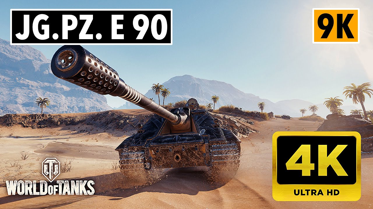 9.1K Damage Sniper TD! Jg.Pz. E 90 farms 3.2K from 300m+ on Sand River (4K) | World of Tanks